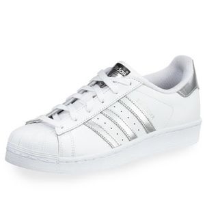 Silver Adidas Superstars